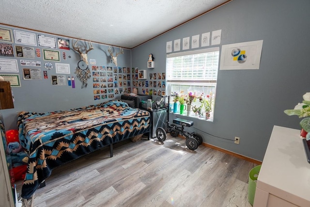 N1024 385th St, Maiden Rock, WI 54750 - bedroom featuring vaulted ceiling, wood finished floors, and a textured ceiling