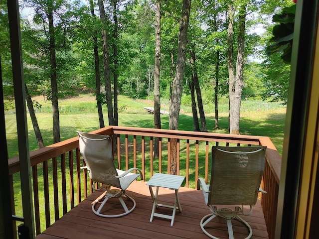 76683 Long Lake Rd, Kettle River Twp, MN 55795 - wooden terrace featuring a yard