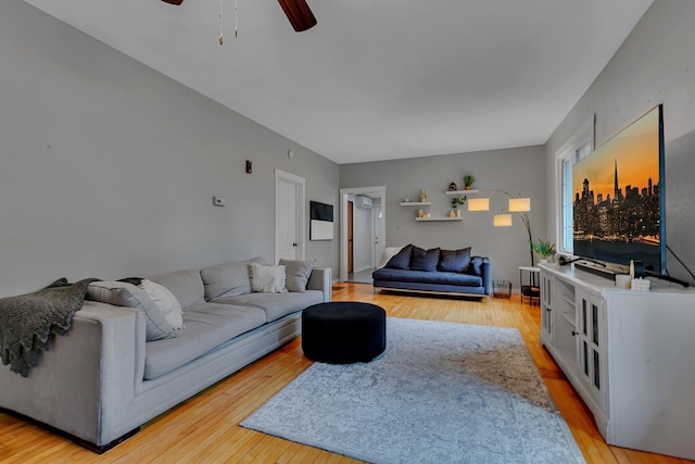 17 Riverside Ave S, Sartell, MN 56377 - living area featuring ceiling fan and light wood finished floors
