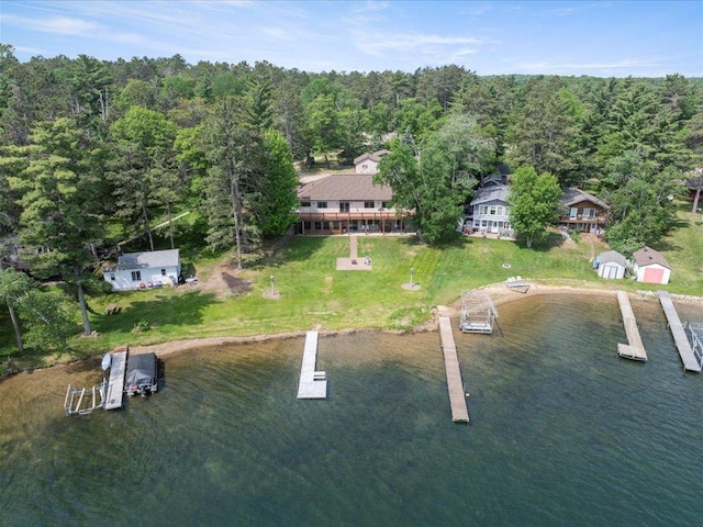 9174 Aloha Ln, Pelican Twp, MN 56472 - aerial view of property's location with a large body of water and a heavily wooded area