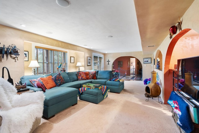 2146 84th Ave, Osceola, WI 54020 - carpeted living area with arched walkways and recessed lighting