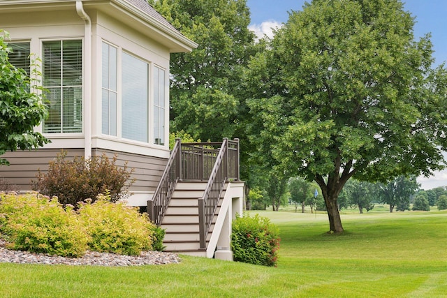 749 Fairway Dr, Medina, MN 55340 - view of green lawn featuring stairway