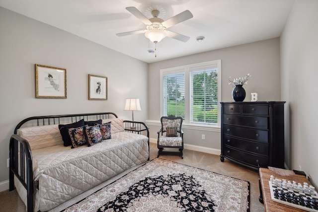 749 Fairway Dr, Medina, MN 55340 - bedroom with carpet floors, baseboards, and a ceiling fan