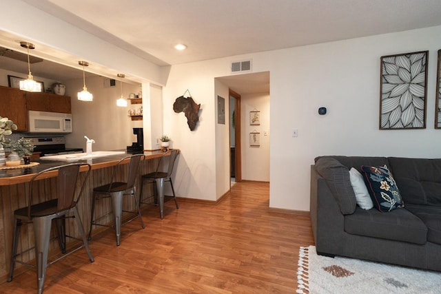 1269 Cleveland Ave N Unit 2B, Saint Paul, MN 55108 - living room with wood finished floors, baseboards, and recessed lighting
