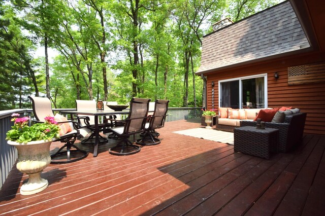 27625 Clear Sky Rd, Jackson Twp, WI 54893 - deck featuring outdoor dining area