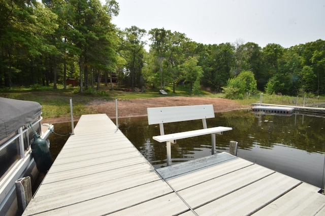 27625 Clear Sky Rd, Jackson Twp, WI 54893 - dock featuring a water view and a view of trees