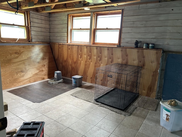 140 Northern Ave NW, Blackduck, MN 56630 - basement with wood walls and tile patterned floors