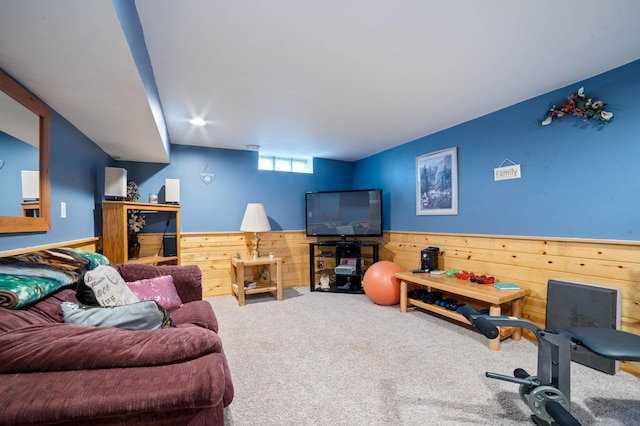 1609 Doddridge Ave, Cloquet, MN 55720 - living area with carpet and wooden walls
