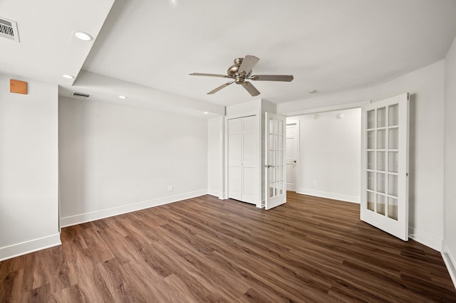 2885 Knox Ave S Unit 202, Minneapolis, MN 55408 - empty room featuring baseboards, recessed lighting, dark wood-type flooring, and ceiling fan