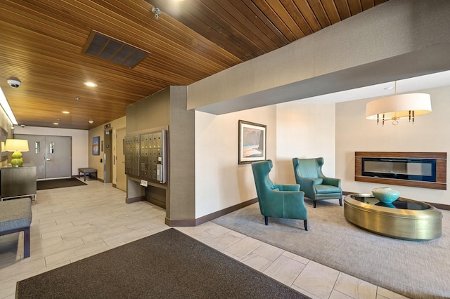 2885 Knox Ave S Unit 202, Minneapolis, MN 55408 - building lobby with wood ceiling, recessed lighting, and a surveillance system