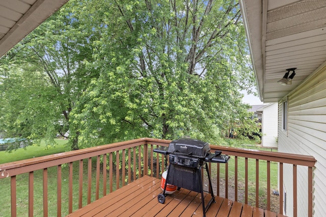 861 Lake Susan Dr, Chanhassen, MN 55317 - wooden terrace with a lawn and grilling area