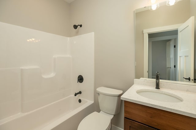 1202 15th St NE, Kasson, MN 55944 - bathroom featuring vanity, toilet, and tub / shower combination
