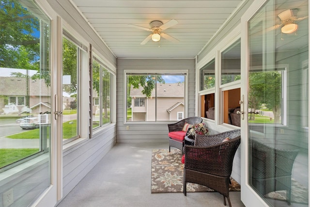 3726 Gershwin Ln N, Oakdale, MN 55128 - sunroom / solarium featuring ceiling fan