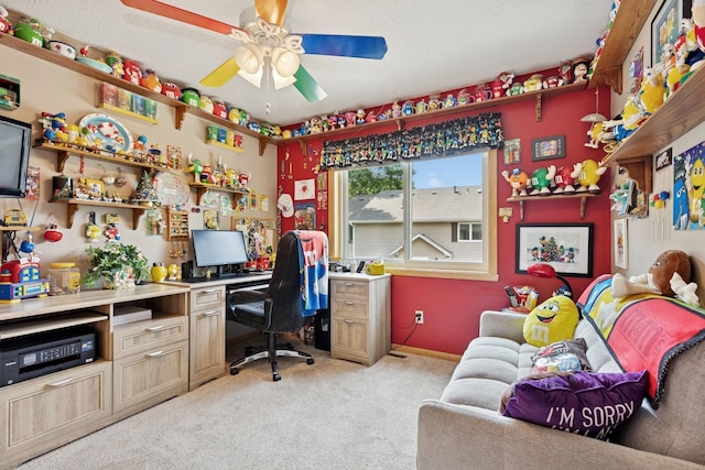 3726 Gershwin Ln N, Oakdale, MN 55128 - home office with light carpet and ceiling fan