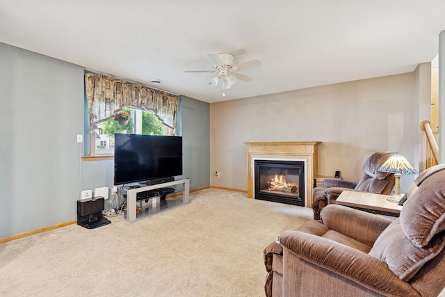 3726 Gershwin Ln N, Oakdale, MN 55128 - living area with carpet flooring, ceiling fan, and a glass covered fireplace