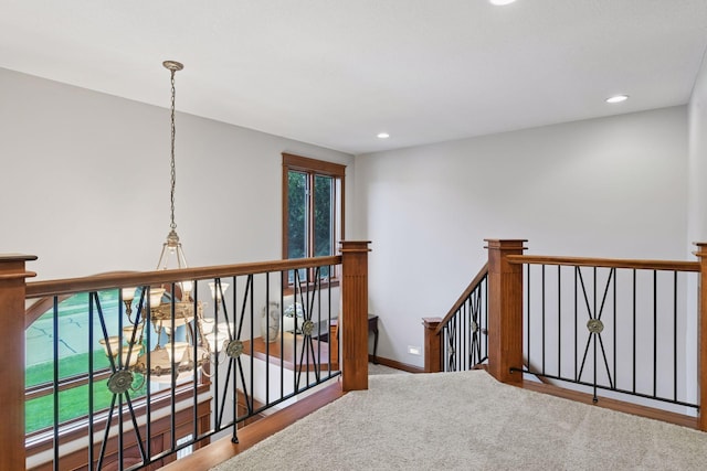 2906 Butternut Dr, Chaska, MN 55318 - corridor with an upstairs landing, plenty of natural light, and recessed lighting