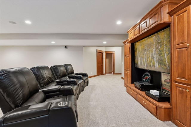 2906 Butternut Dr, Chaska, MN 55318 - home theater room featuring recessed lighting and light carpet