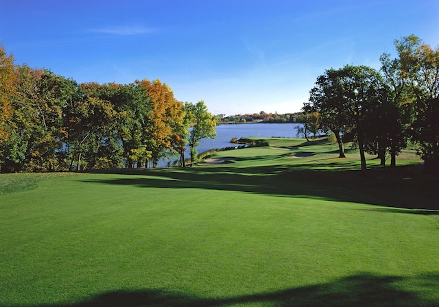 2906 Butternut Dr, Chaska, MN 55318 - view of property's community featuring a water view, golf course view, and a yard