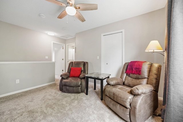 4345 Merrimac Ln N Unit 7, Plymouth, MN 55446 - living area with light carpet, ceiling fan, and baseboards