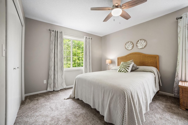 4345 Merrimac Ln N Unit 7, Plymouth, MN 55446 - bedroom featuring carpet, baseboards, and ceiling fan