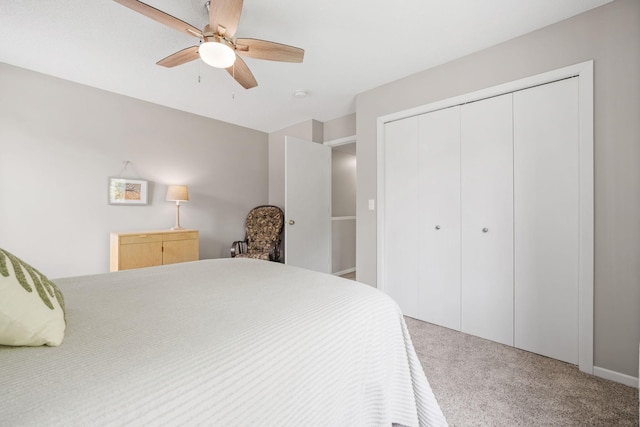 4345 Merrimac Ln N Unit 7, Plymouth, MN 55446 - carpeted bedroom featuring a closet and ceiling fan
