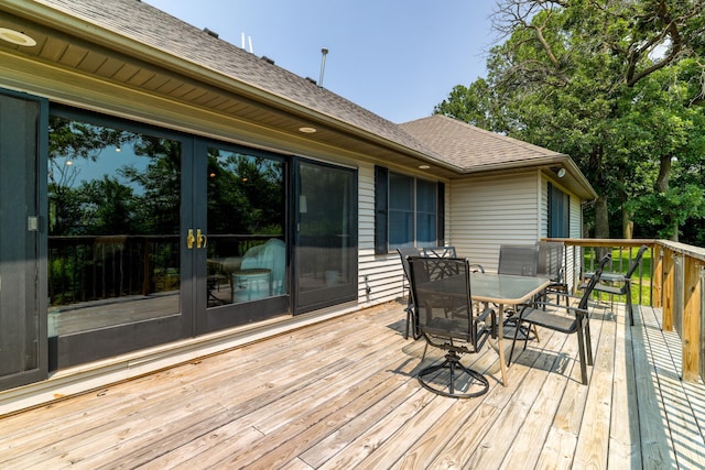 3250 Wild Turkey Ln, Red Wing, MN 55066 - deck featuring outdoor dining space and french doors