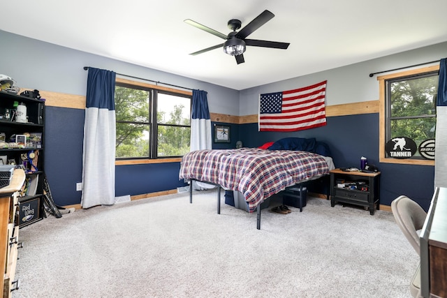 3250 Wild Turkey Ln, Red Wing, MN 55066 - carpeted bedroom with multiple windows and a ceiling fan