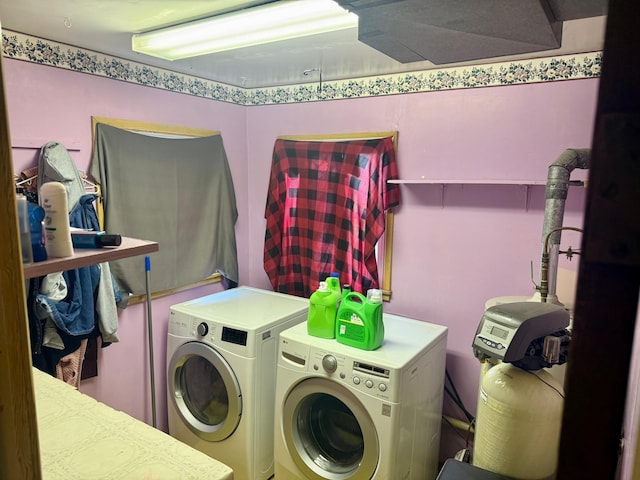 114 Thompson Ave, Rushmore, MN 56168 - laundry area featuring washing machine and dryer