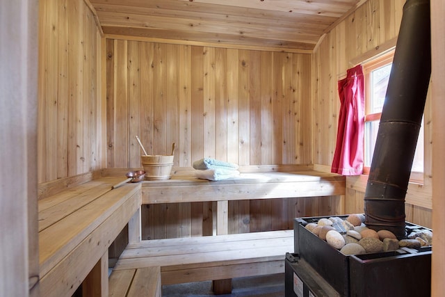 9453 Little Elbow Lk N, Cook, MN 55723 - sauna / steam room with wooden walls and wood ceiling