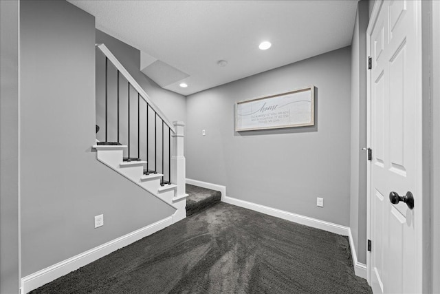 1848 141st Ln NE, Ham Lake, MN 55304 - staircase featuring carpet and recessed lighting