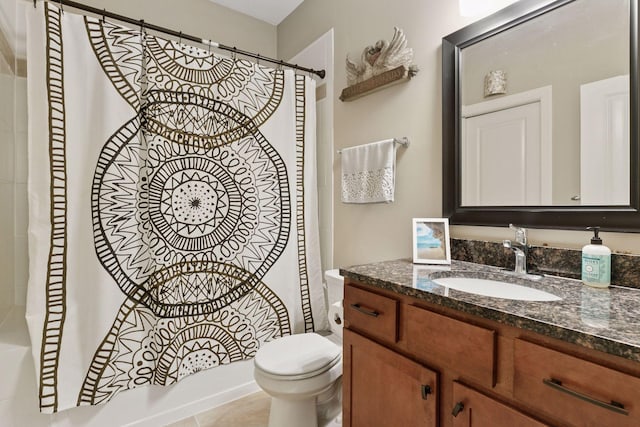 312 Barry Ave N, Wayzata, MN 55391 - bathroom featuring vanity, shower / tub combo with curtain, and toilet