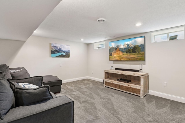312 Barry Ave N, Wayzata, MN 55391 - carpeted living room with baseboards, recessed lighting, and plenty of natural light