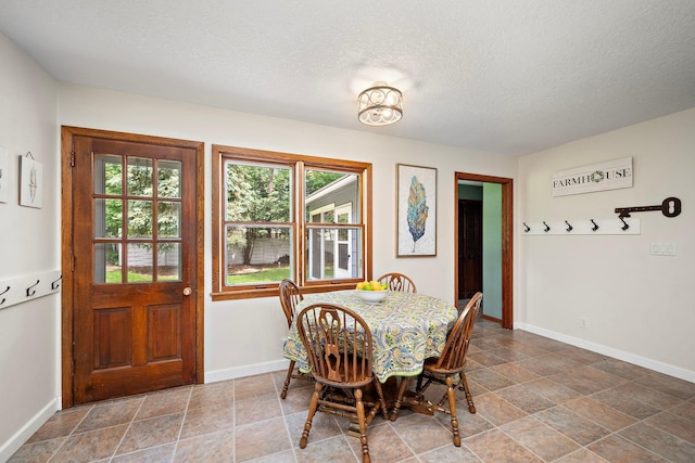 135 Glen Creek Rd NE, Fridley, MN 55432 - dining area featuring a textured ceiling and stone finish flooring