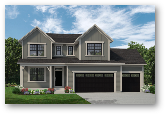10172 Peony Ln N, Maple Grove, MN 55311 - craftsman inspired home with board and batten siding, a front lawn, driveway, and a shingled roof