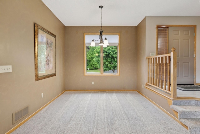 20886 Jenkins Way, Lakeville, MN 55044 - carpeted spare room with baseboards and a chandelier