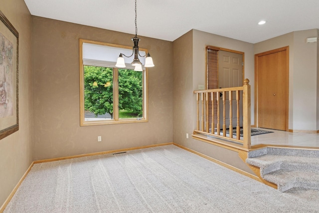 20886 Jenkins Way, Lakeville, MN 55044 - carpeted empty room with a chandelier and recessed lighting