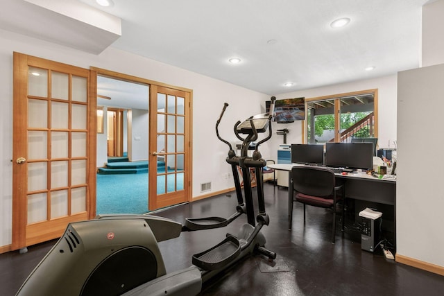 20886 Jenkins Way, Lakeville, MN 55044 - workout area featuring french doors and recessed lighting
