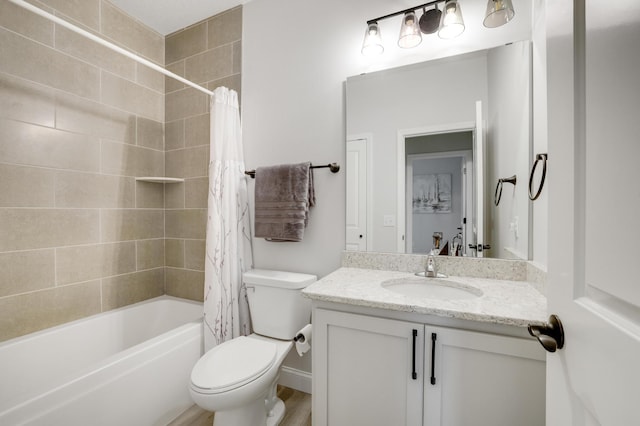9867 Kahler Ave NE, Monticello, MN 55362 - full bathroom featuring vanity, toilet, and shower / tub combo