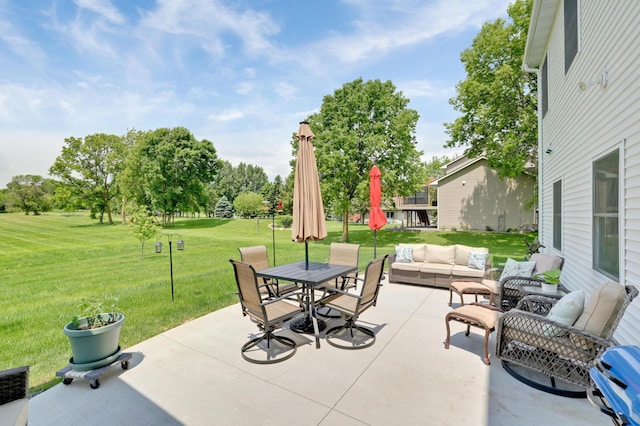 9867 Kahler Ave NE, Monticello, MN 55362 - view of patio featuring an outdoor living space and outdoor dining space
