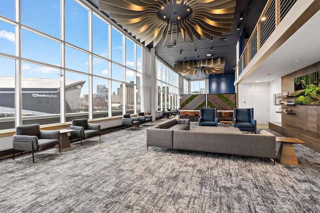 215 10th Ave S Unit 425, Minneapolis, MN 55415 - building lobby featuring a high ceiling and a city view