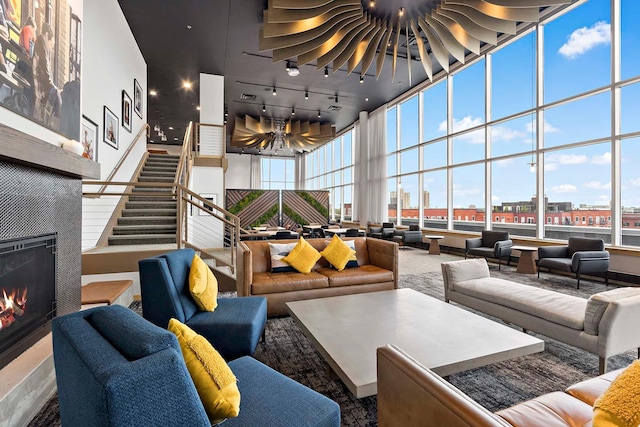 215 10th Ave S Unit 425, Minneapolis, MN 55415 - community lobby with a high ceiling and stairs