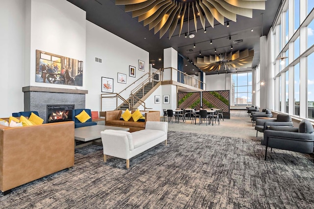 215 10th Ave S Unit 425, Minneapolis, MN 55415 - common area featuring a towering ceiling and stairs