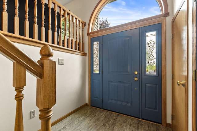 1201 Maplewood Dr, Delano, MN 55328 - entrance foyer featuring wood finished floors and baseboards