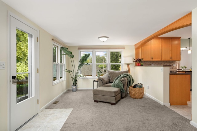 4313 Arthur St NE, Columbia Heights, MN 55421 - sitting room featuring light colored carpet and baseboards