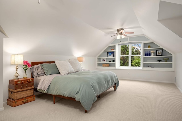 4313 Arthur St NE, Columbia Heights, MN 55421 - bedroom featuring carpet, lofted ceiling, ceiling fan, and baseboards