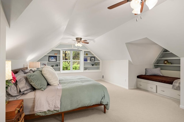 4313 Arthur St NE, Columbia Heights, MN 55421 - carpeted bedroom featuring vaulted ceiling, a ceiling fan, and baseboards