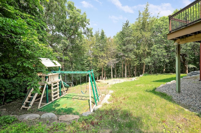 904 Ridgecrest Dr, Carver, MN 55315 - view of green lawn with a playground