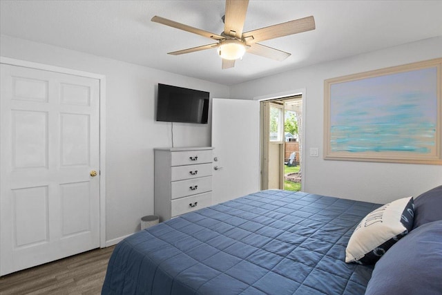 311 Franklin St, Lake City, MN 55041 - bedroom featuring wood finished floors and a ceiling fan