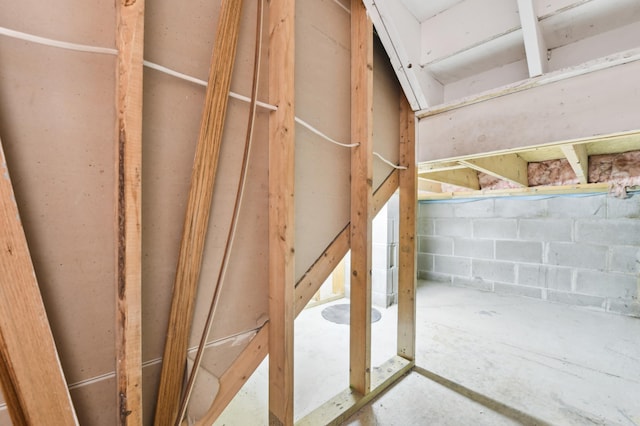 14737 Endicott Way, Apple Valley, MN 55124 - miscellaneous room featuring concrete block wall