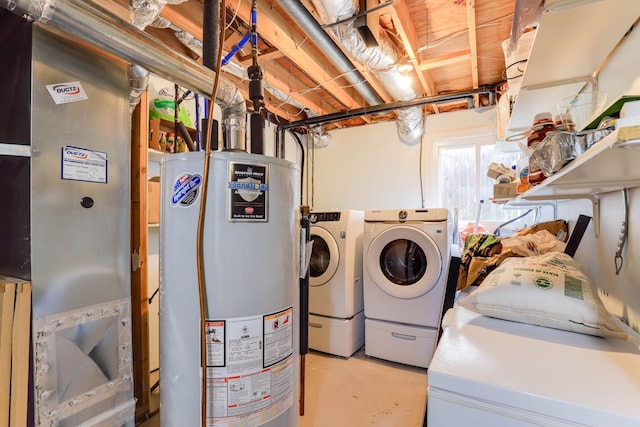 8317 Penn Ave N, Brooklyn Park, MN 55444 - washroom with water heater, washer and clothes dryer, and heating unit